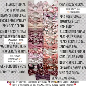 Floral bow ties-blush floral ties-mauve floral bow tie-floral wedding bow ties-groomsmen floral bow tie-dog bow tie-flower bow tie