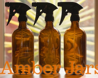 3 x 500ml Amber Glass Bottle Quality General Purpose Trigger Spray