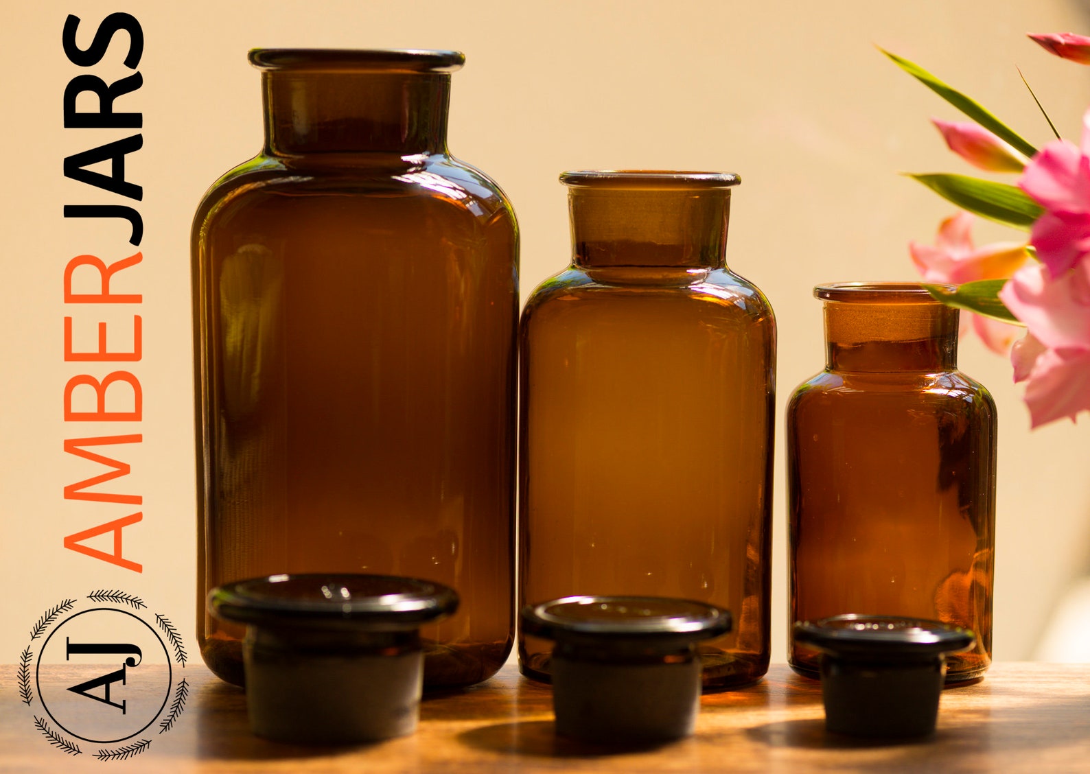 250ml Amber Glass Apothecary Lab Jar With Glass Stopper Lid Etsy