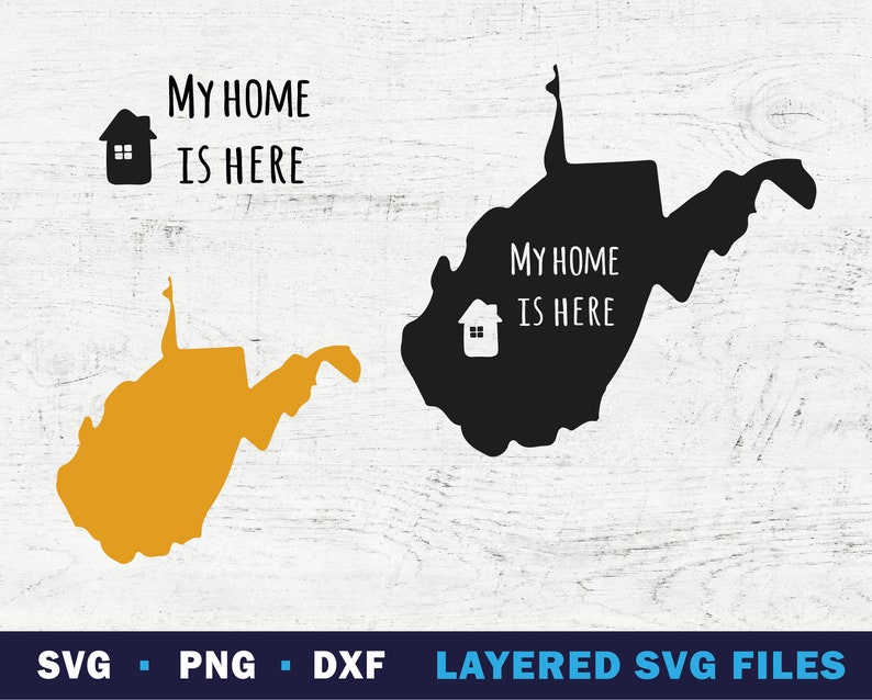 Download West Virginia SVG My Home is HERE signe sur la carte de | Etsy