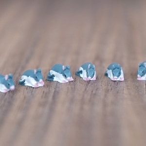 Miniature Mouse , 1:12 Scale Rats Set of 6 , Miniature Mice G047