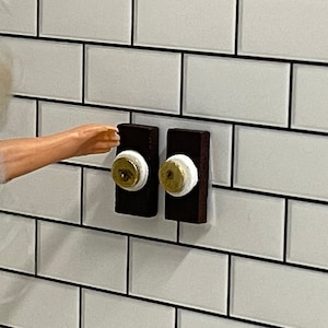 1:12 Dollhouse Supplies Miniature Round Light Switches 2 piece pack (non-working) - F080