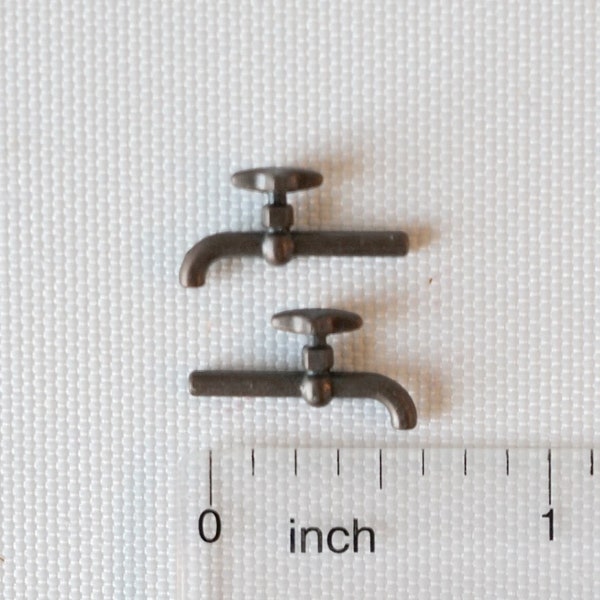 1:12 Dollhouse Faucet Miniature Single Handle Tap Spigot Set of 2 (bronze) - G104