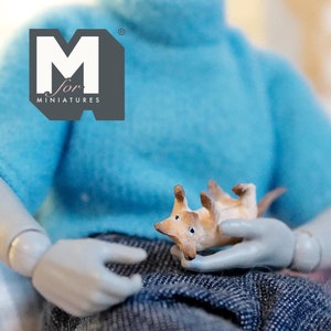 Miniature Playing Kitten Up Side Down 1:12 Scale Dollhouse Cat 7/8 inch long (resin) - C048