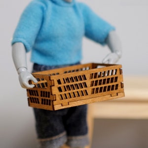 1:12 スケール ドールハウス ミニチュア 収納箱 ミニチュア 収納ボックス 木製コンテナ 収納箱 カーゴボックス 木製箱 - G062