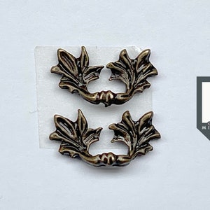 Dollhouse Miniature Brass Leaves Handles Leaf Handles Drawer Pulls Door Pulls Window Pulls Door Handle Bar 2 Piece Pack C050