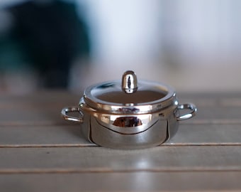 Dollhouse Supplies kitchen cooking pot doll house metal cookware 1 12 scale miniature - E049