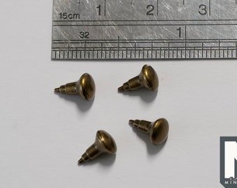 Dollhouse Miniature Round Cabinet Pulls Dresser Knobs Drawer Pulls Door Knobs Brass 4 Piece Pack (M) A049