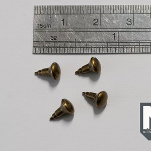 Dollhouse Miniature Round Cabinet Pulls Dresser Knobs Drawer Pulls Door Knobs Brass 4 Piece Pack (M) A049