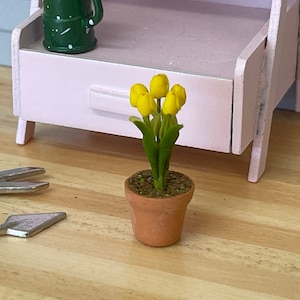 1:12 Miniature Clay Planter Pot , Miniature Potted Flowers , Dollhouse Potted Flowers , Dollhouse Flowers , Miniature Flowers - F087