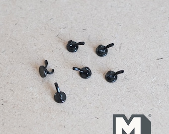 Dollhouse Door Coat Hooks 1:12 Scale Miniature Metal Wall Hangers Wall Hooks Set of 6 (black) - E065