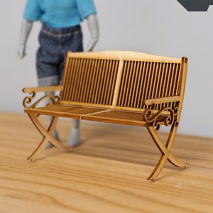 1:12 Dollhouse Supplies miniature unpainted, unfinished Wooden Bench / Garden Bench / Garden Seat - K014