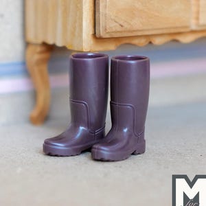 Miniature Rain Boots 1:12 Scale Rubber Boots  (brown) - B077
