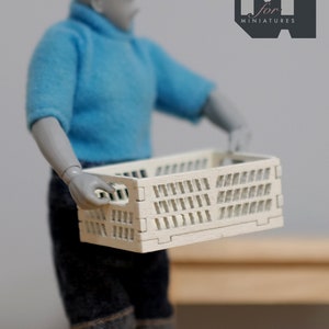1:12 Scale Dollhouse Miniature Storage Crate , Miniature Storage Box Wood Container Storage Bin Cargo Box Wooden Crate - A072