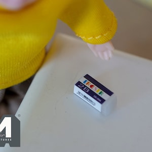 Miniature Eraser 1:6 Scale Dollhouse Supplies Stationary Decoration Rubber - G055