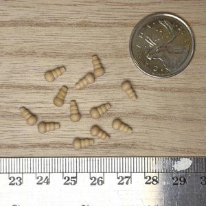 1:12 Scale Miniature Unpainted Turned Wood Knobs, Set of 12, 1/4 inch long, DIY Dollhouse Supply