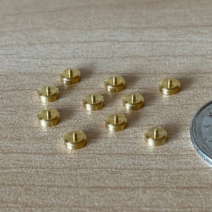 1:12 Dollhouse Supplies Miniature Round Light Switches 10 piece pack , Brass Switches (non-working) - F080