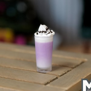 Dollhouse Supplies Miniature Milk Shake with Cream and Chocolate Fudge Sauce - E085