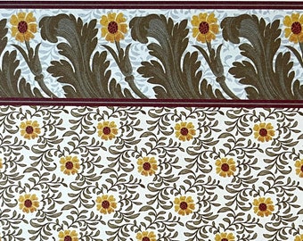 1:12 Dollhouse Miniature Sunflower Wallpaper