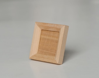 Miniature unpainted plain wood photo frame 1:12 scale dollhouse square picture frame 1-1/4 inch wide (medium) - F042