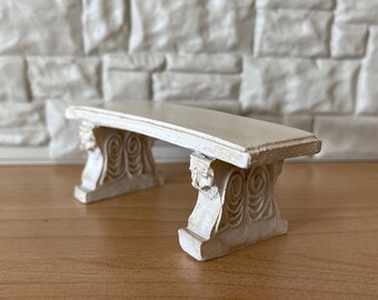 Dollhouse Fairy Garden Bench , 1:12 Miniature Garden Seat , Fairy Seat , Garden Chair (cast resin) - B087