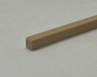4 x Wood Strips Dollhouse Supplies Miniature Door Trim Baseboard Set of 4 , 1/8" x 1/8" x 12" long - Y6