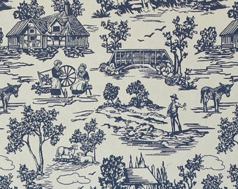 1:12 Dollhouse Campagne Toile Blue Wallpaper