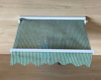 Dollhouse Sun Canopy 1:12 Scale Miniature Retractable Patio Cover Pergola Terrace Cover Patio Roof Awing Outdoor Shade - K006