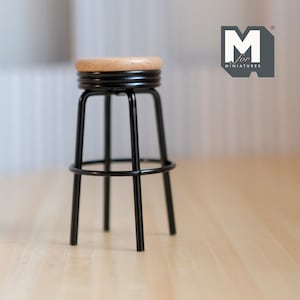 Dollhouse Supplies Metal Bar Stool 1:12 Scale Miniature Counter Height Chair - D028