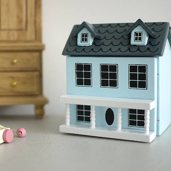Dollhouse decoration miniature house with swing front wall and swing roof tiny house-in-a-house