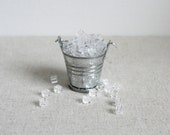 Dollhouse miniature Tin Bucket with Ice, gardening Bucket 1 12 scale miniature Active