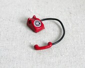 Dollhouse rotary dial telephone doll house vintage metal phone 1 12th scale miniature