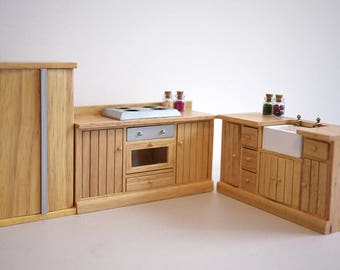 unfinished dollhouse kitchen cabinets