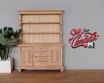 1:12 Dollhouse Supplies kitchen furniture miniature unfinished kitchen wood cabinet with 3 shelves and 3 drawers - K010