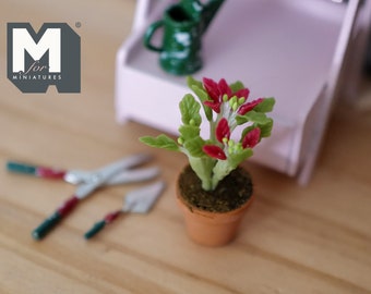Dollhouse potted plants dolls house decoration living room 1 12th scale miniature - F092