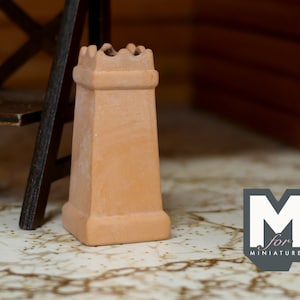 1:12 Dollhouse Supplies Miniature Tall Clay Pottery Planter, Rectangular Flower Pot - B097