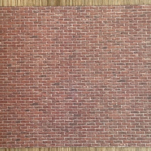 Geprägte Puppenhaus Ziegelwand Blech verwitterte Ziegel Keilrahmen Verbund 16 "x 11-5 / 8"