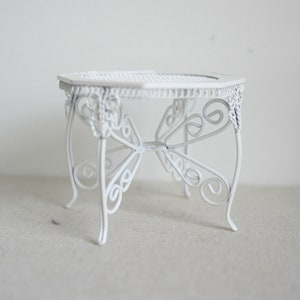 Dollhouse Supplies Miniature Wire Garden Table 1:12 Scale Dollhouse Supplies Fairy Garden Furniture 2-11/16 inch tall  - I021
