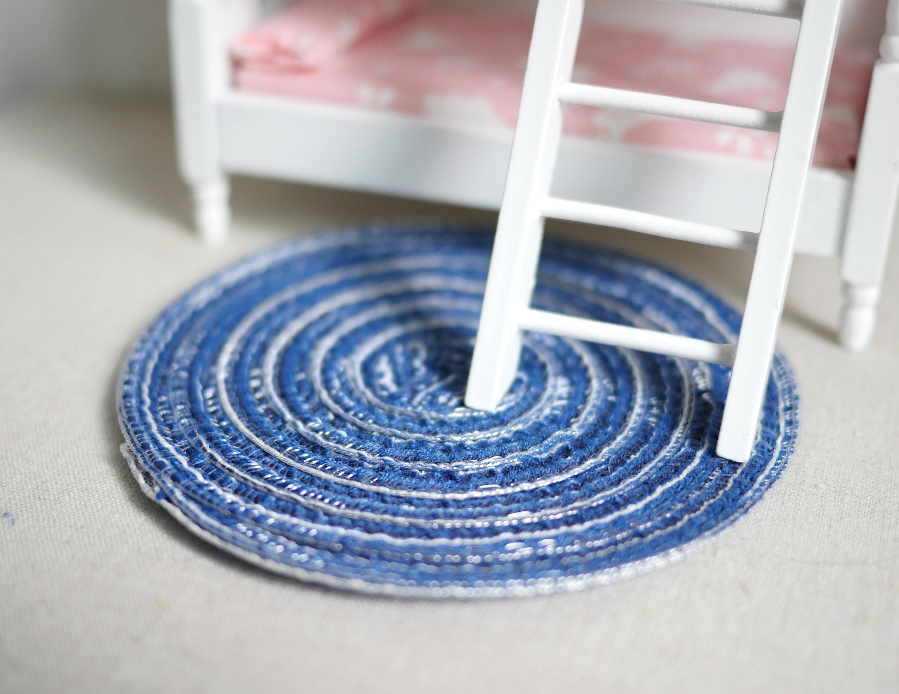 Dollhouse Miniature Living Room Round Area Rug Carpet Floor Mat ...