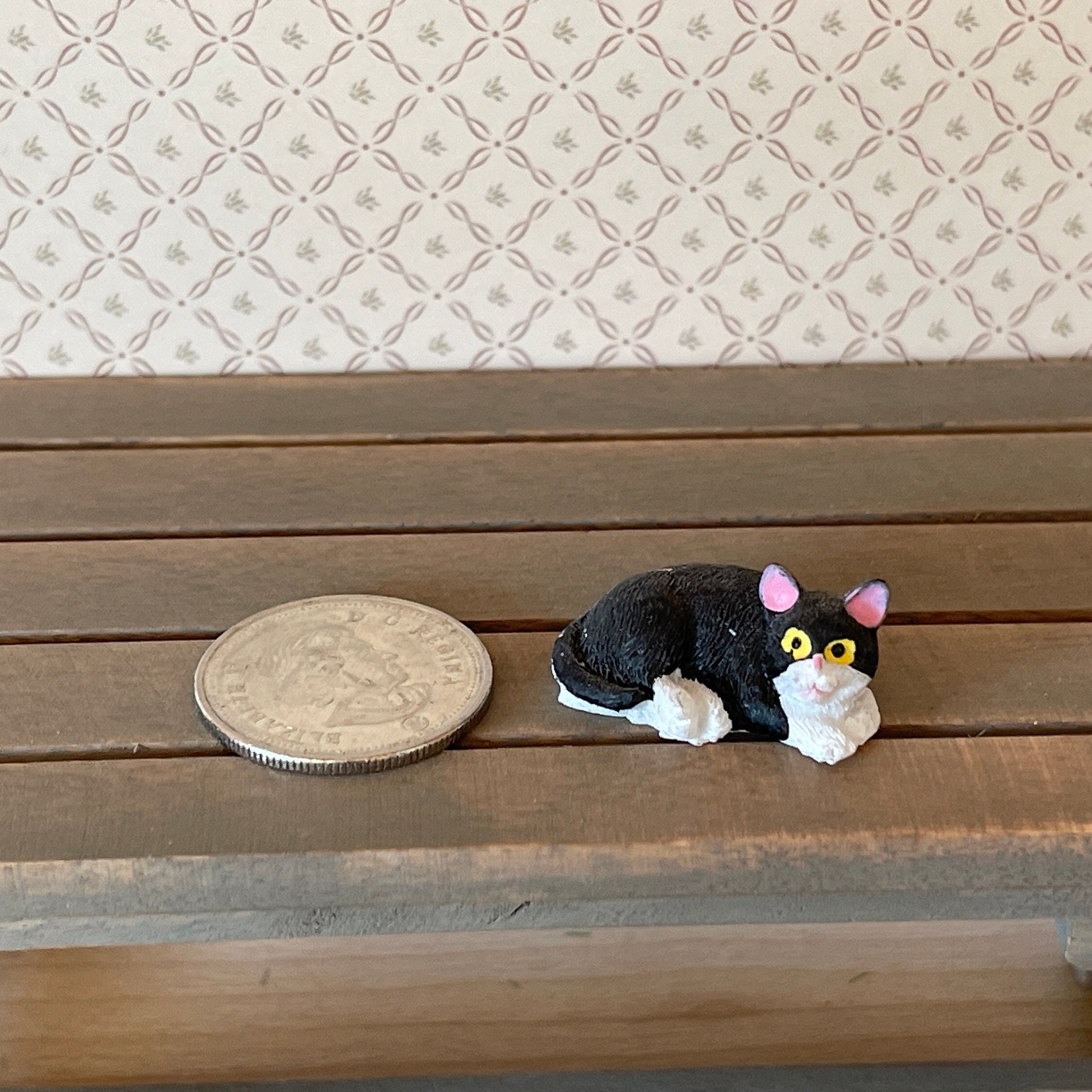 1:12 ミニチュア白黒猫（スタイルD） - C064 - Etsy 日本