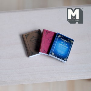 1:12 Dollhouse Supplies living room decoration miniature hardcover book set of 3 - C039