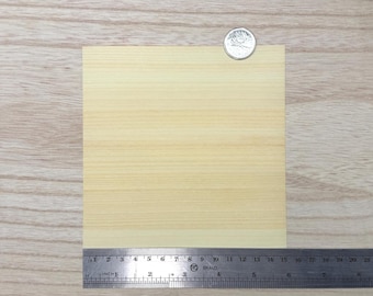 ミニチュアサイズのヒノキ材突板シート、5-7/8インチ四方、厚さ0.15mm、DIYドールハウス用品（粘着式ではありません）