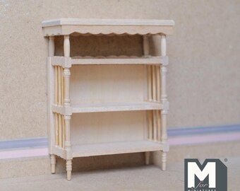 Marhynchus Miniatuur Boekenplank 1:12 Voor Poppenhuis – Houten Kastje Met Gladde Randen, Modern En Veilig Voor Kinderen