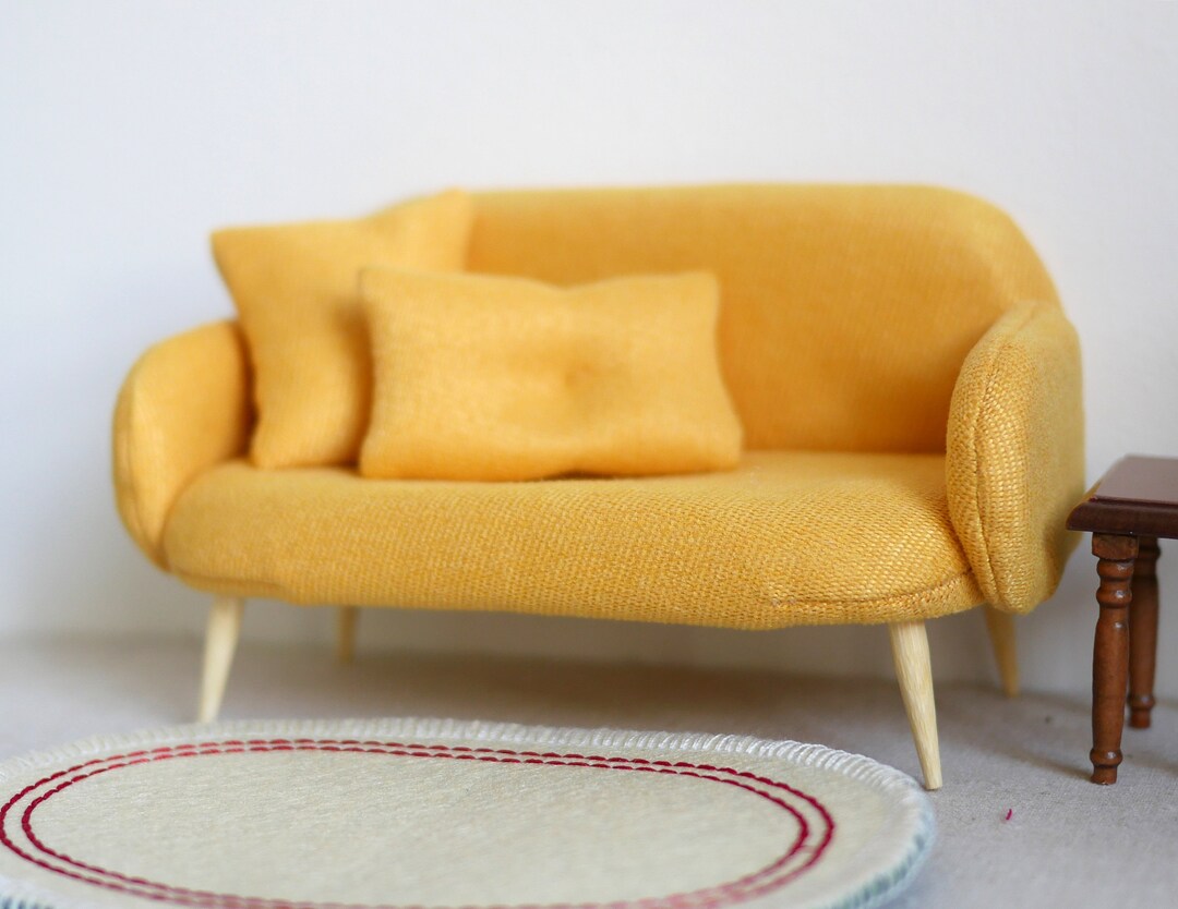 Dollhouse Yellow Armchair Cushion Dolls House Twin Love Seat Etsy