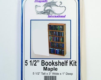 1:12 poppenhuis DIY-zelfmontagekit miniatuur boekenplankkit met 5 niveaus met materiaal en instructie van Dragonfly Intl - I017