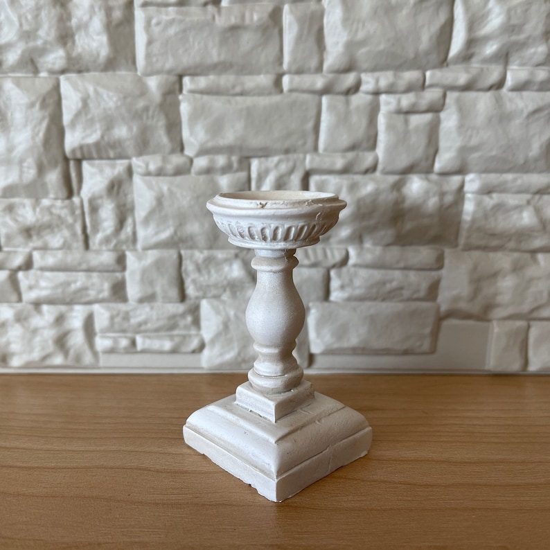 Dockhustillbehör Fågelbadsfontän, Miniatyrpiedestalfontän, Skala 1:12 Fyrkantig fontän (gjuten harts) - B061 bild 1