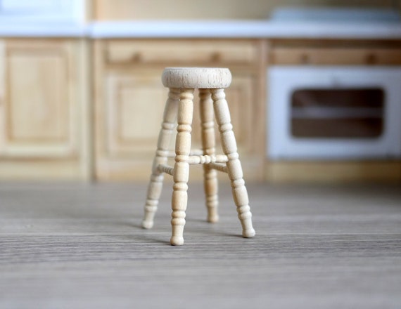 Dollhouse Miniature Wooden Stool