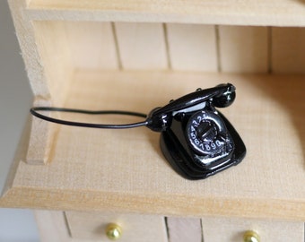 Dollhouse Supplies rotary dial telephone doll house metal phone 1 12th scale miniature - E064