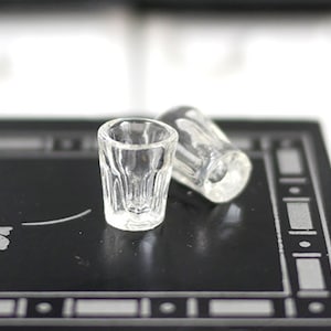 1:12 Dollhouse drinkware miniature drinking glasses set of 2 (plastic) - E056