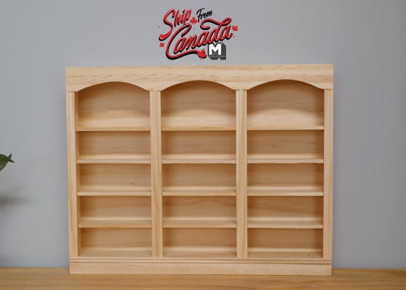 1:12 Miniature Wooden White Shelving 5-Tier Storage Furniture Bookcase Dollhouse 
